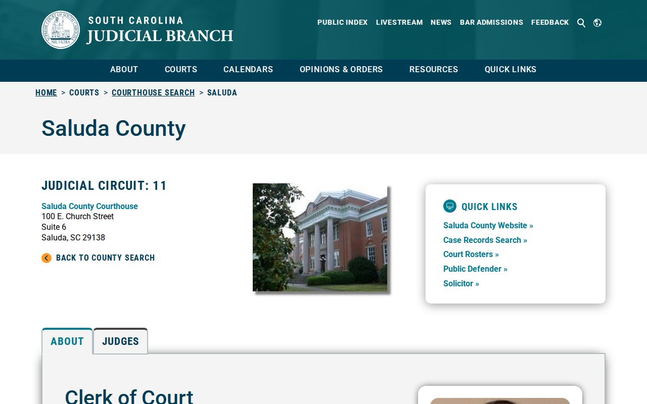 Saluda warrant records contact through the official Saluda court profile