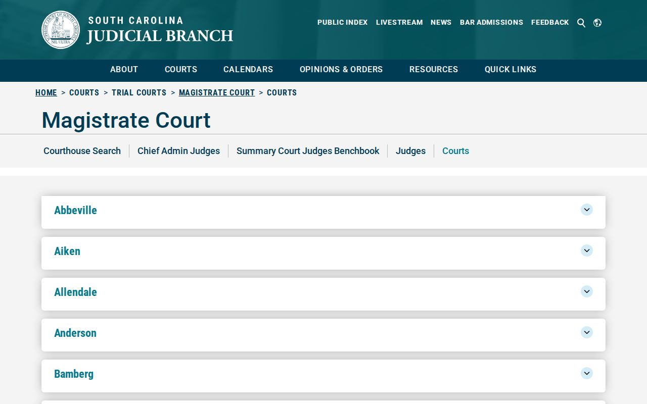 Saluda County traffic warrant routing to Central Court and Saluda Magistrate
