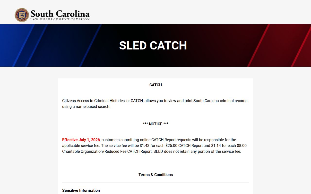 Saluda County arrest warrant research distinguishing SLED CATCH from warrant records