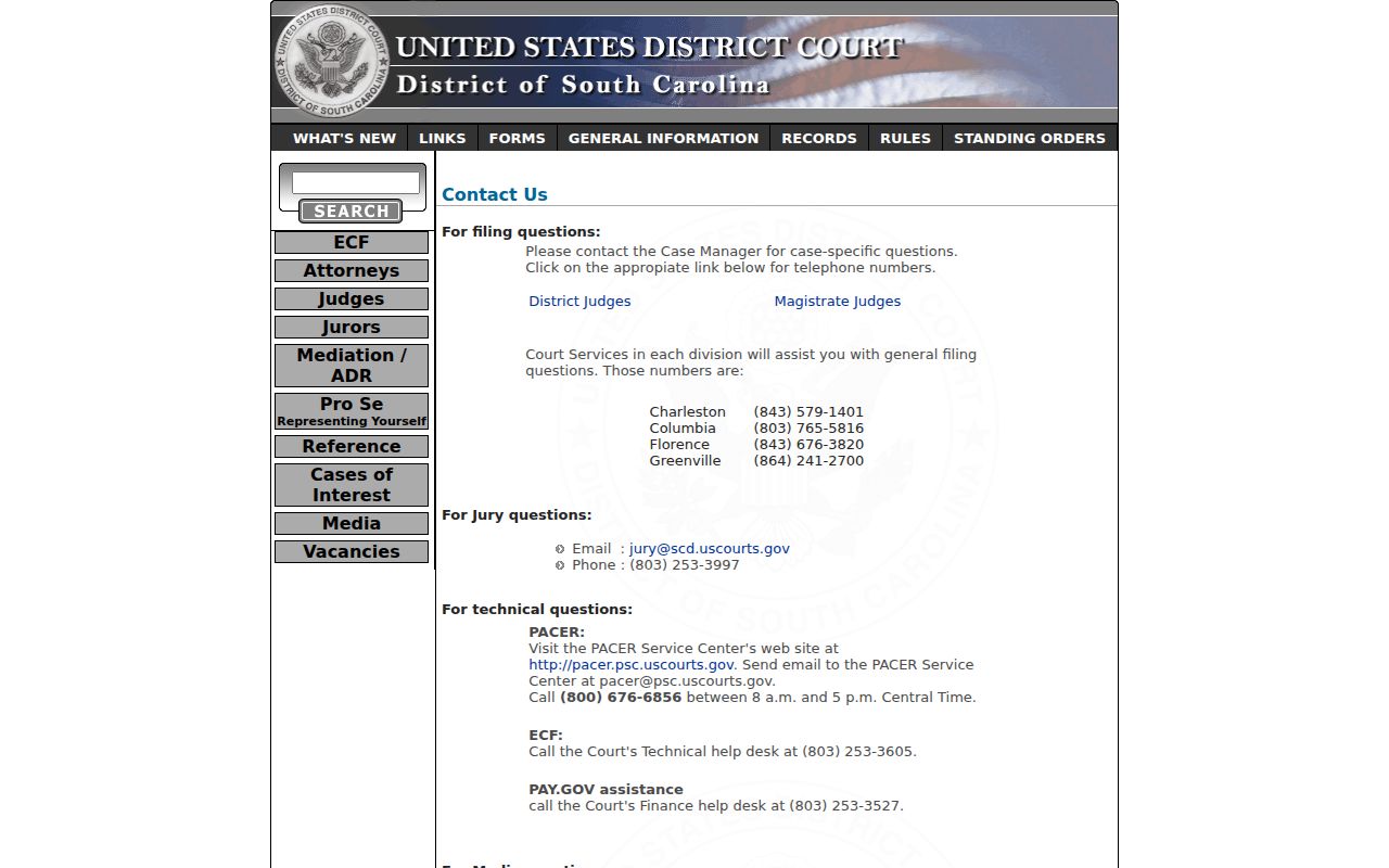 Saluda County arrest warrant jurisdiction boundary at the federal District of South Carolina court